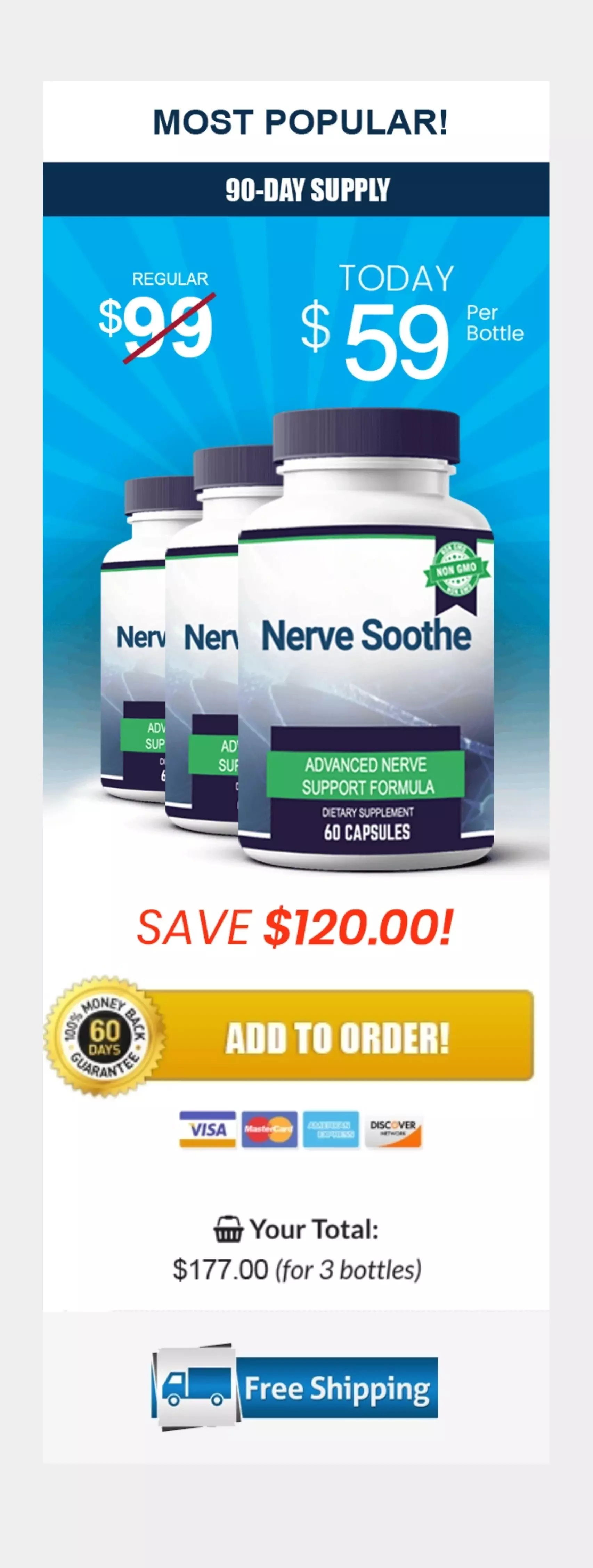 Nerve Soothe™ 3 bottles pricing